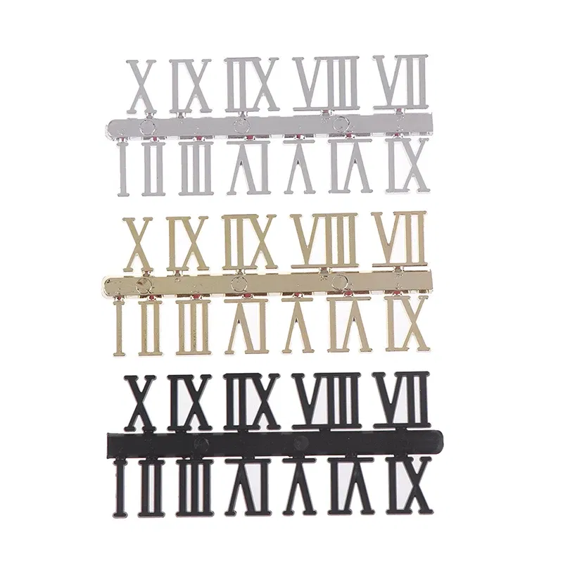 Color: black - 1 Set Roman Numeral DIY Digital Replacement Gadget Repair Clock Parts Clock Dial Digital Mechanism Parts Card Clock Accessories