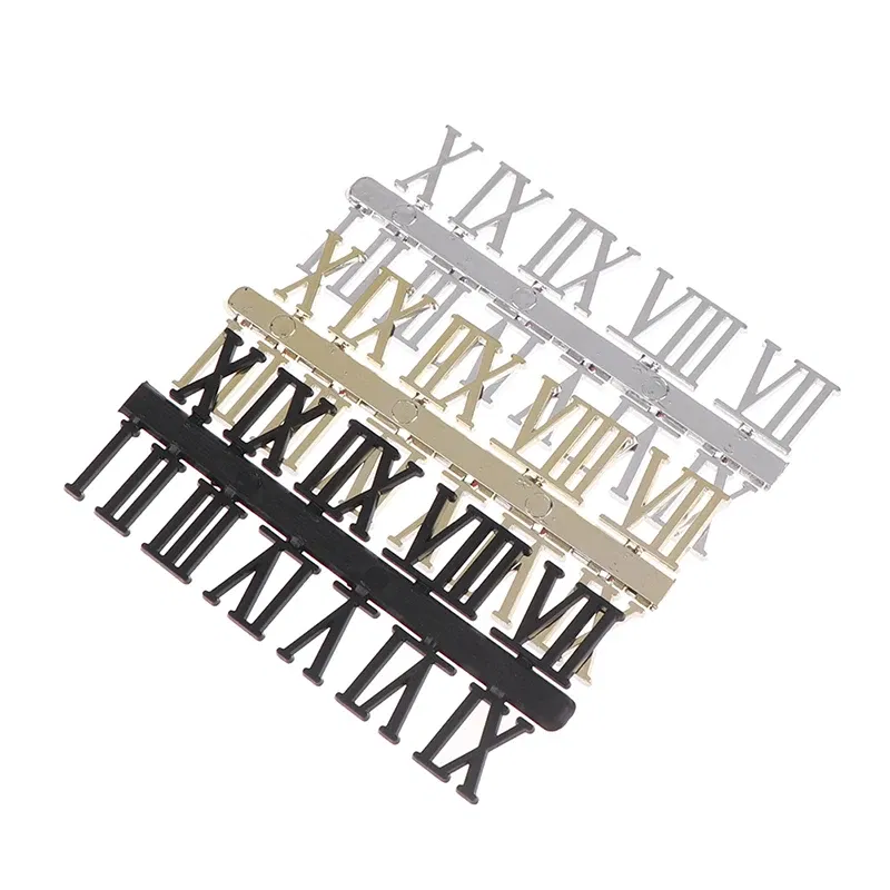 Color: black - 1 Set Roman Numeral DIY Digital Replacement Gadget Repair Clock Parts Clock Dial Digital Mechanism Parts Card Clock Accessories