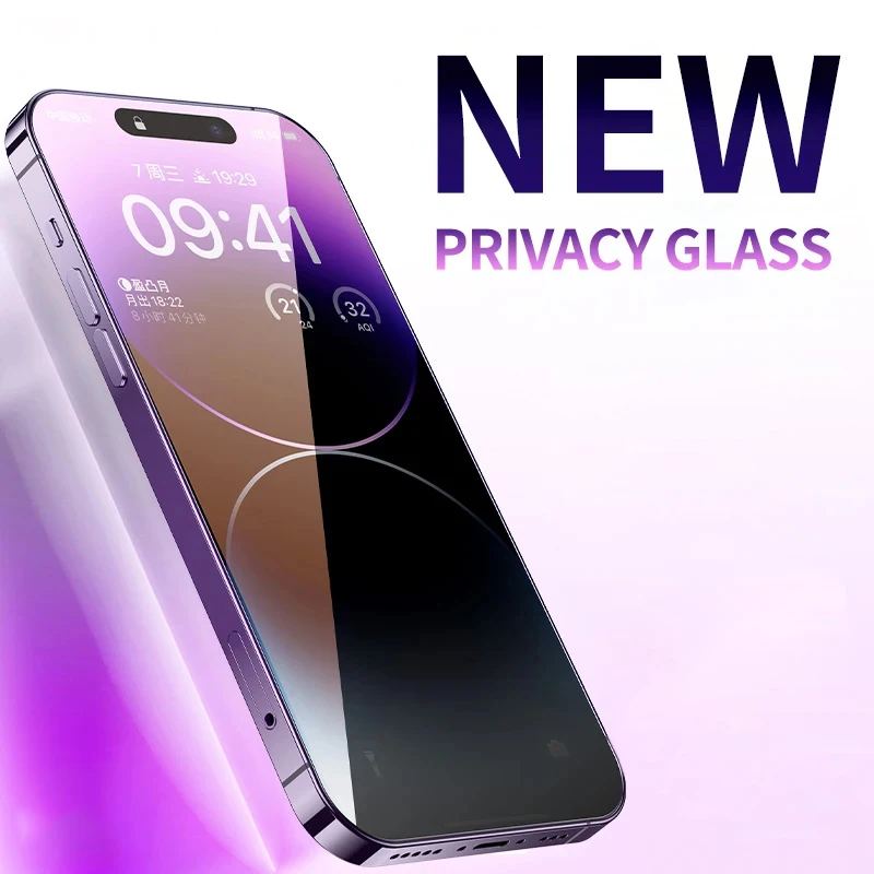 Color: Dark Green - Anti Blue Light Privacy Tempered Glass for iPhone 16 15 Pro Max 14 Plus 13 12 Mini 11 Eye Protection Clear Screen Protector Film