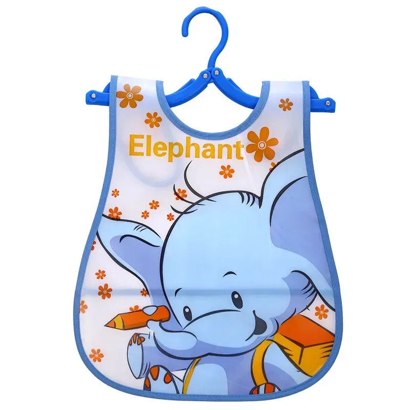 Color: multi - Adjustable Baby Bibs Stuff Kerchief Bandanas Stuff EVA Plastic Waterproof Lunch Feeding Cute Cartoon Children Apron Burp Cloths