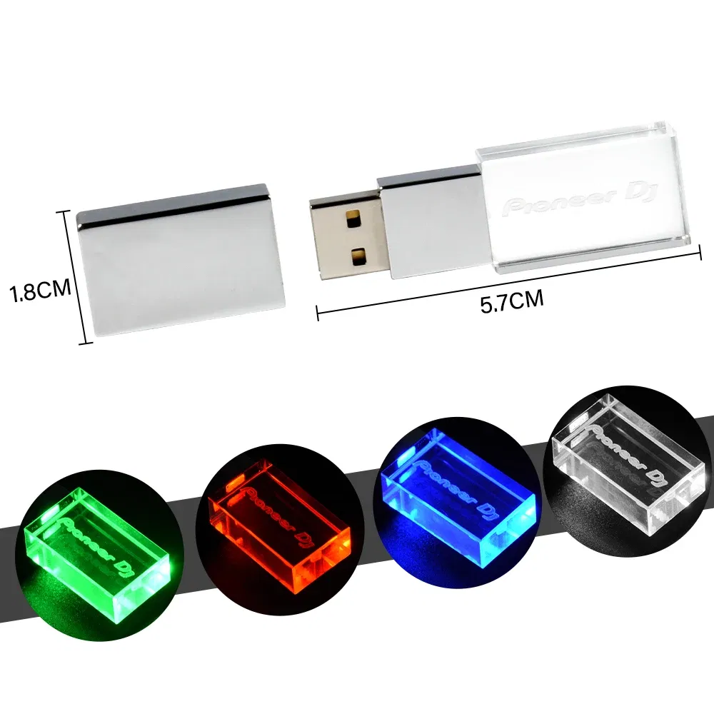 Color: Blue, Capacity: 32 GB - JASTER Pioneer DJ Crystal USB Flash Drive 128GB High Speed Memory Stick 64GB Silver Lid Pendrive 32GB Real Capacity U Disk 16GB