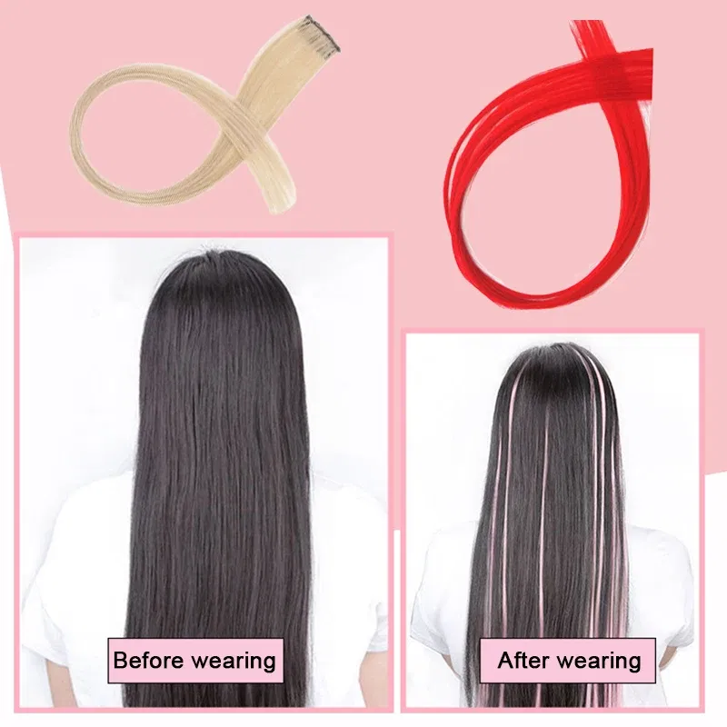Color: light yellow, Ships From: CHINA - Long Straight Hair Piece High Temperature Wire no Trace Matte Monochrome Fashion Wig for Women Girls