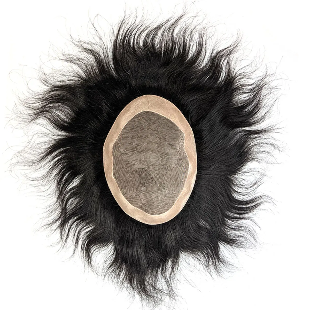 Toupee Color: 1b#, Toupee Density: 130%, Length: 8 inches, Ships From: CN, Toupee Size: 8x10, Toupee Design: free - Hywel 6 Inches Fine Mono Men Toupee Hair Capillary Prosthesis Hair Male Man Hair System for Men 100% Natural Hair Wig