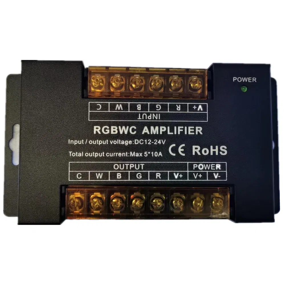 Color: Blue - DC5V12V/24V Single Color/RGB/RGBW/RGBWW RGB+CCT LED Amplifier Controller 12A/24A/30A/50A 1CH/3CH/4CH/5CH Strip Power Repeater