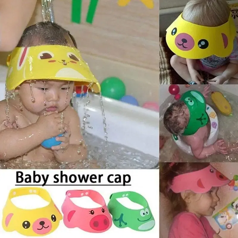 Color: Pink, Ships From: CHINA - Baby Shower Soft Cap Adjustable Hair Wash Hat For Kids Ear Protection Safe Children Shampoo Bathing Shower Protect Head Cover