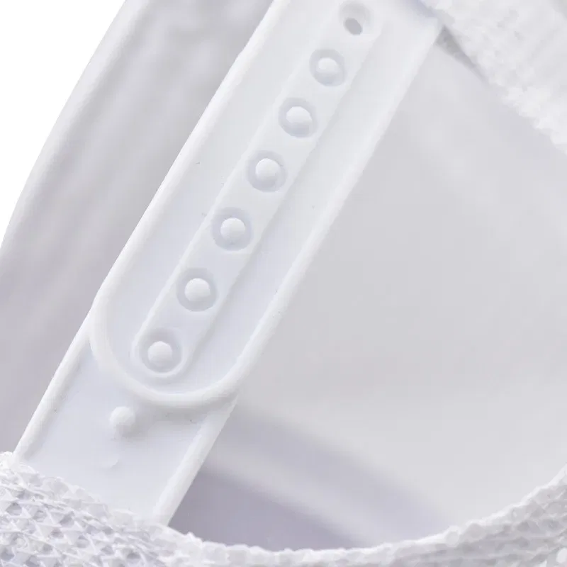 Color: WHITE, Size: Adjustable - Baseball Cap Adult Net cap Shallow Curved eaves Hat Unisex Summer hat Breathable hat shade Spring Autumn Cap Hip Hop Fitted Cap