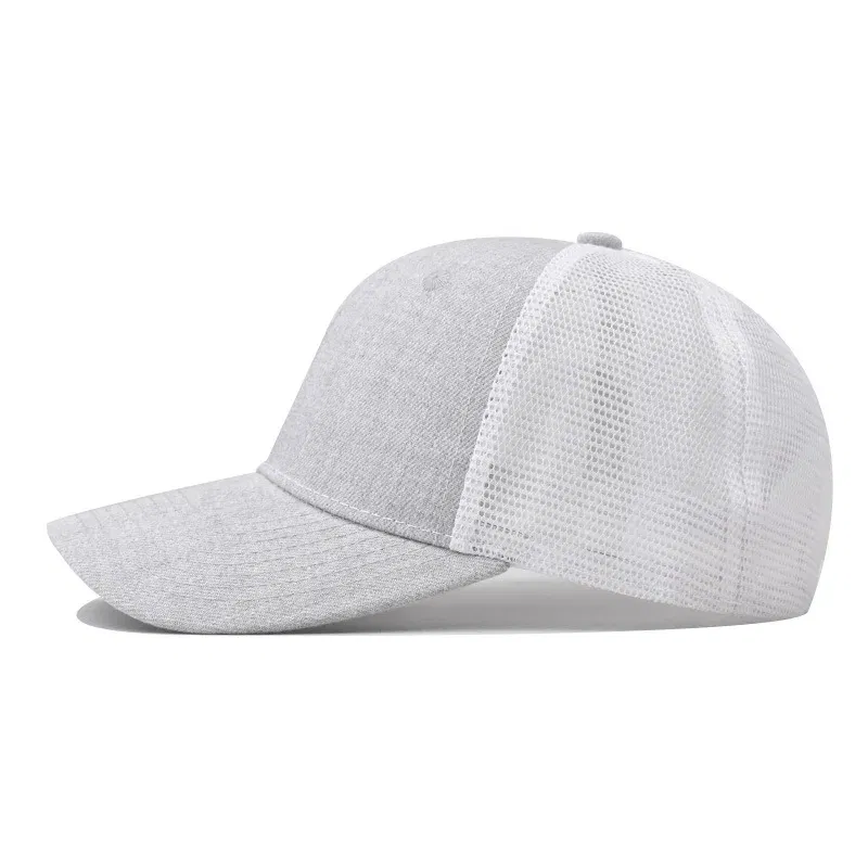 Color: WHITE, Size: Adjustable - Baseball Cap Adult Net cap Shallow Curved eaves Hat Unisex Summer hat Breathable hat shade Spring Autumn Cap Hip Hop Fitted Cap