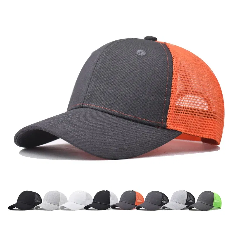 Color: WHITE, Size: Adjustable - Baseball Cap Adult Net cap Shallow Curved eaves Hat Unisex Summer hat Breathable hat shade Spring Autumn Cap Hip Hop Fitted Cap