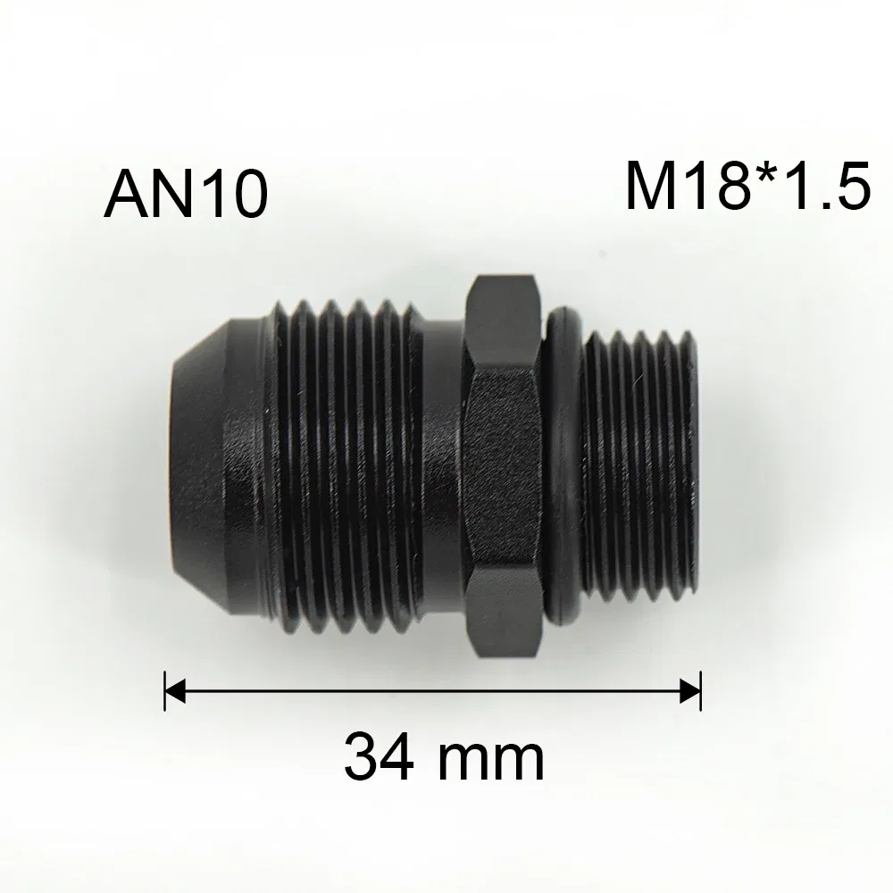 Color: Orange - Aluminum Straight Adapter Oil Cooler Fitting AN10 To M16*1.5, AN10 To M18*1.5,AN8 AN10 To M12*1.25