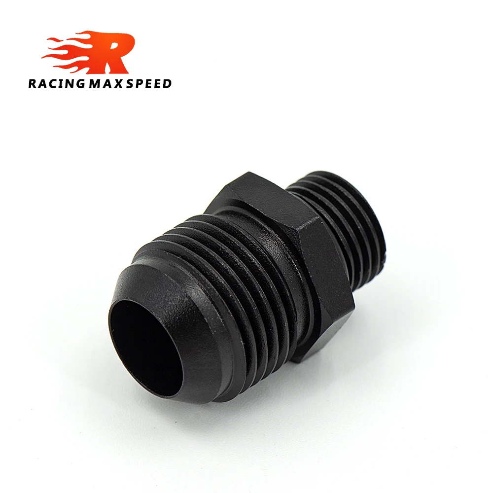 Color: Orange - Aluminum Straight Adapter Oil Cooler Fitting AN10 To M16*1.5, AN10 To M18*1.5,AN8 AN10 To M12*1.25