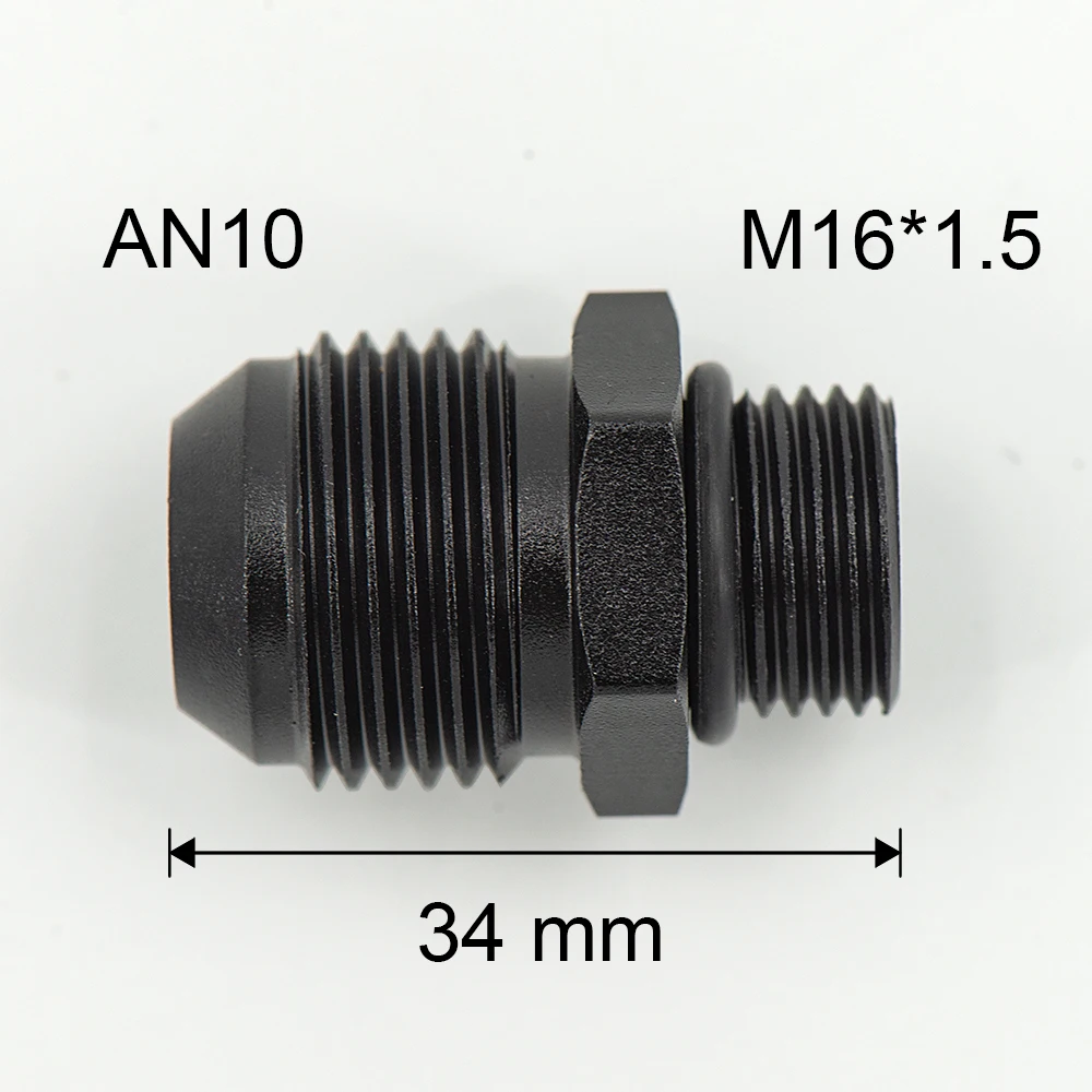 Color: Orange - Aluminum Straight Adapter Oil Cooler Fitting AN10 To M16*1.5, AN10 To M18*1.5,AN8 AN10 To M12*1.25