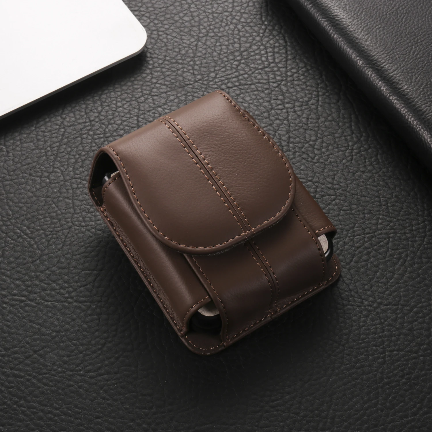 Color: Beige, Ships From: CHINA, Material: ABS - Cow Genuine Leather Belt Clip Case For Samsung Galaxy Z Flip6 Flip5 Flip4 6 5 4 3,Oppo Find N3 Flip Men Waist Bag Holster Pouch