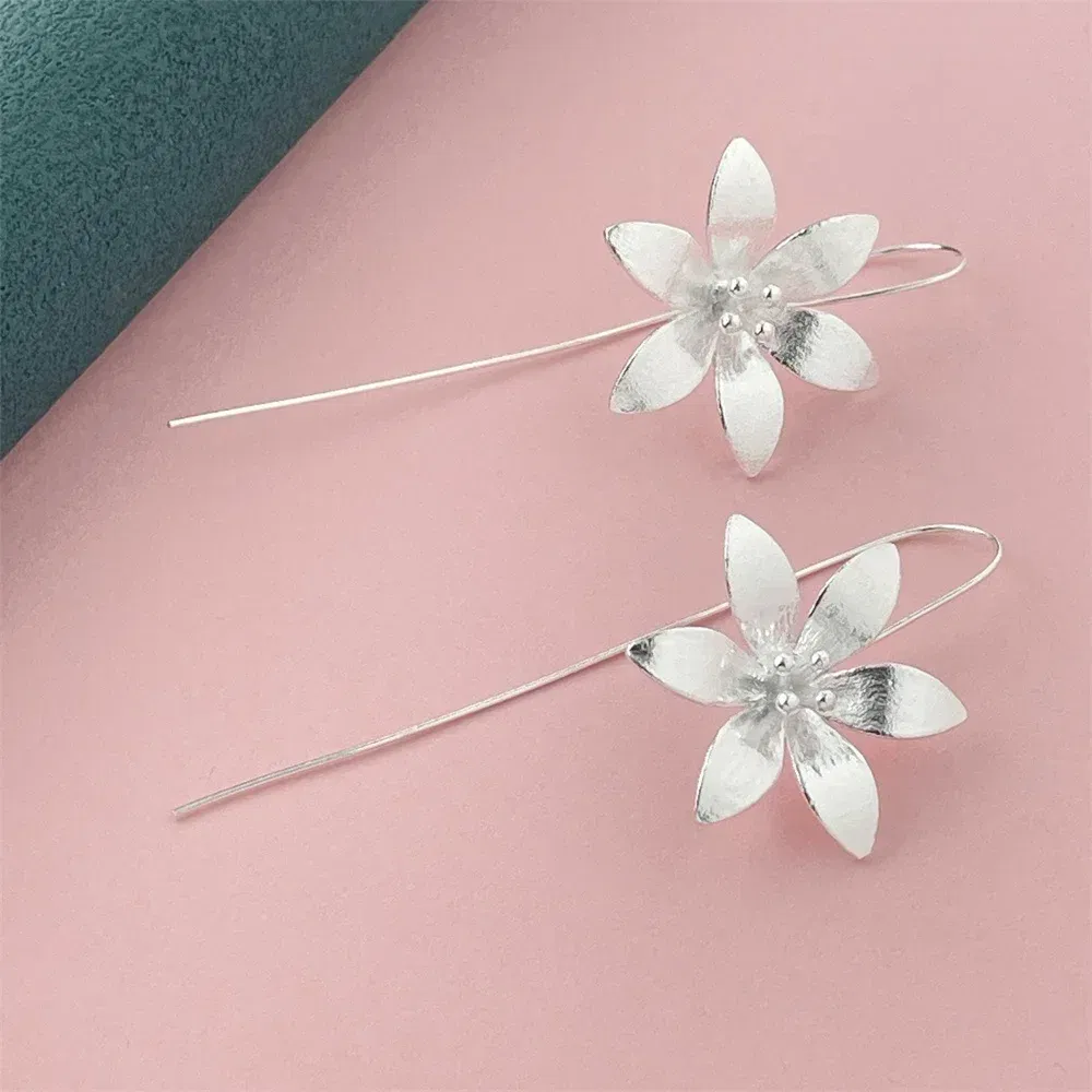 Gem Color: Silver - 925 Silver Heart Shape Earrings Women Exquisite Student Jewelry Accessories