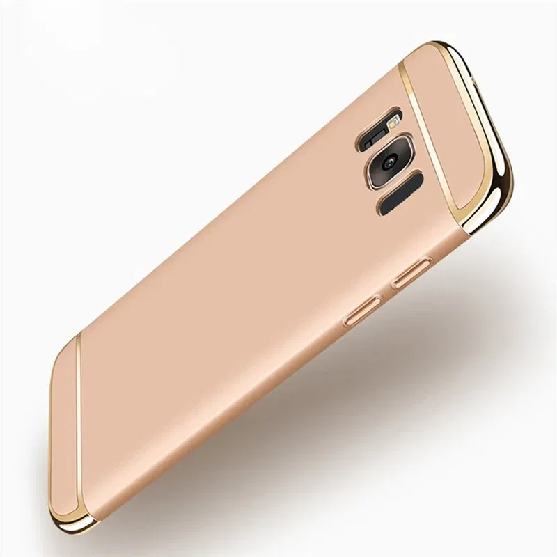 Color: black, Material: Acrylic - Luxury 3 in 1 Case for Samsung Galaxy S6 S7 Edge S8 S9 S10 Plus Note 8 9 Hard Cover J3 J5 J7 Pro 2017 J4 J6 J8 2018 A20 A30 A50
