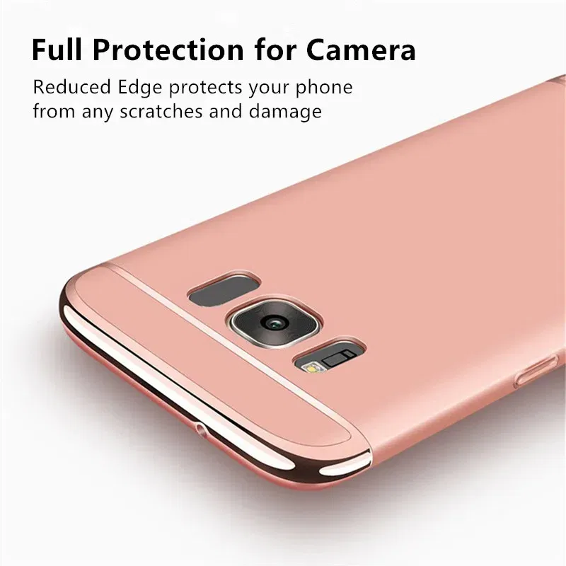 Color: black, Material: Acrylic - Luxury 3 in 1 Case for Samsung Galaxy S6 S7 Edge S8 S9 S10 Plus Note 8 9 Hard Cover J3 J5 J7 Pro 2017 J4 J6 J8 2018 A20 A30 A50