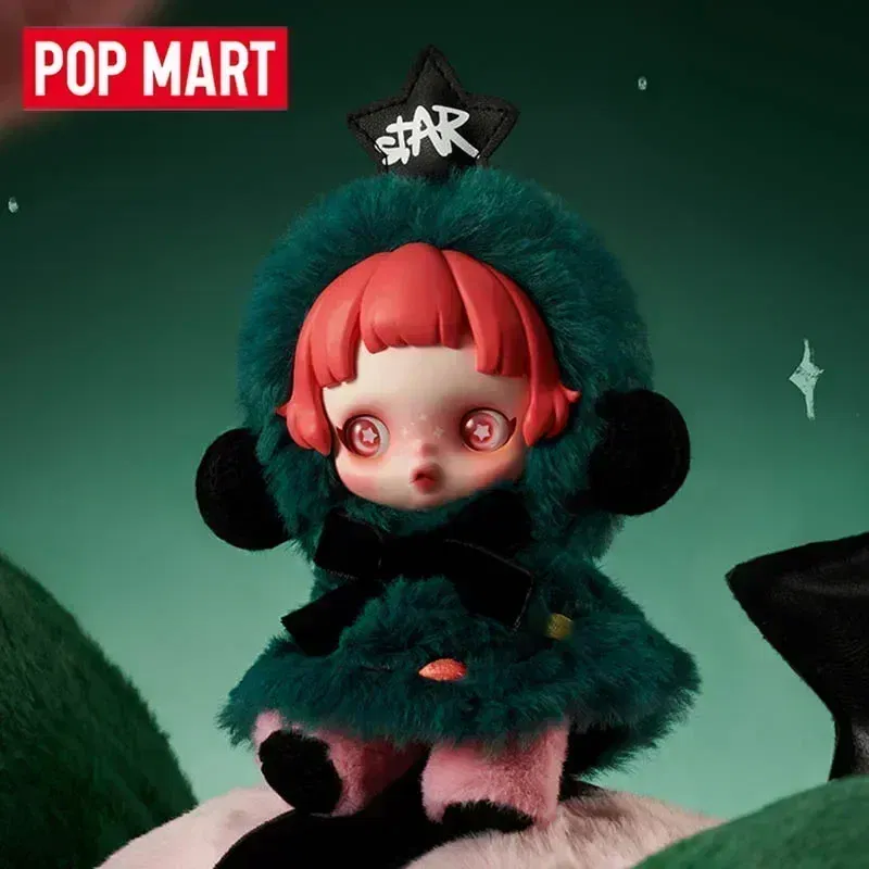 Color: Orange - POPMART SKULLPANDA Winter Symphony Series SP Blind Box Guess Bag Plush Pendant Doll lovely Girl birthday present xmas Toys