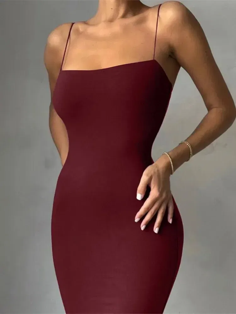 Color: WHITE, Size: M - Hawthaw Women Sexy Party Club Evening Streetwear Bodycon Black Long Dress 2024 Summer Clothes Wholesale Items For Business D1758