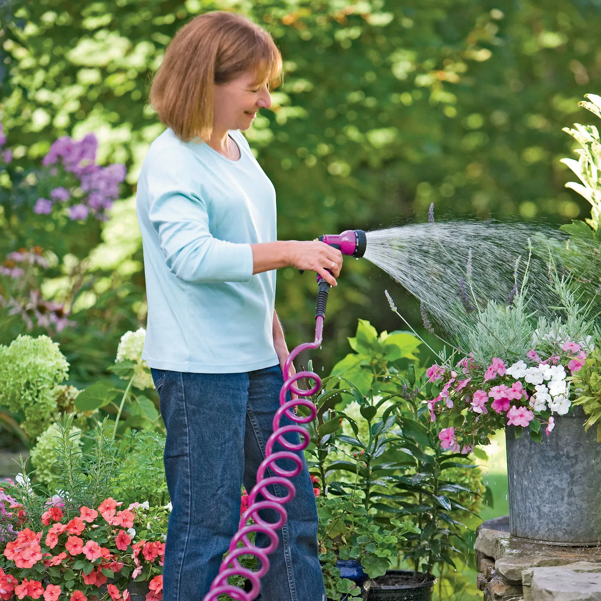 Diameter: 1/2'', Lengh: 100ft - 15M/30M Garden Spring hose Telescopic Water Pipe Car Washing hose Gardening Retractable Coil Magic Flexible hose spray