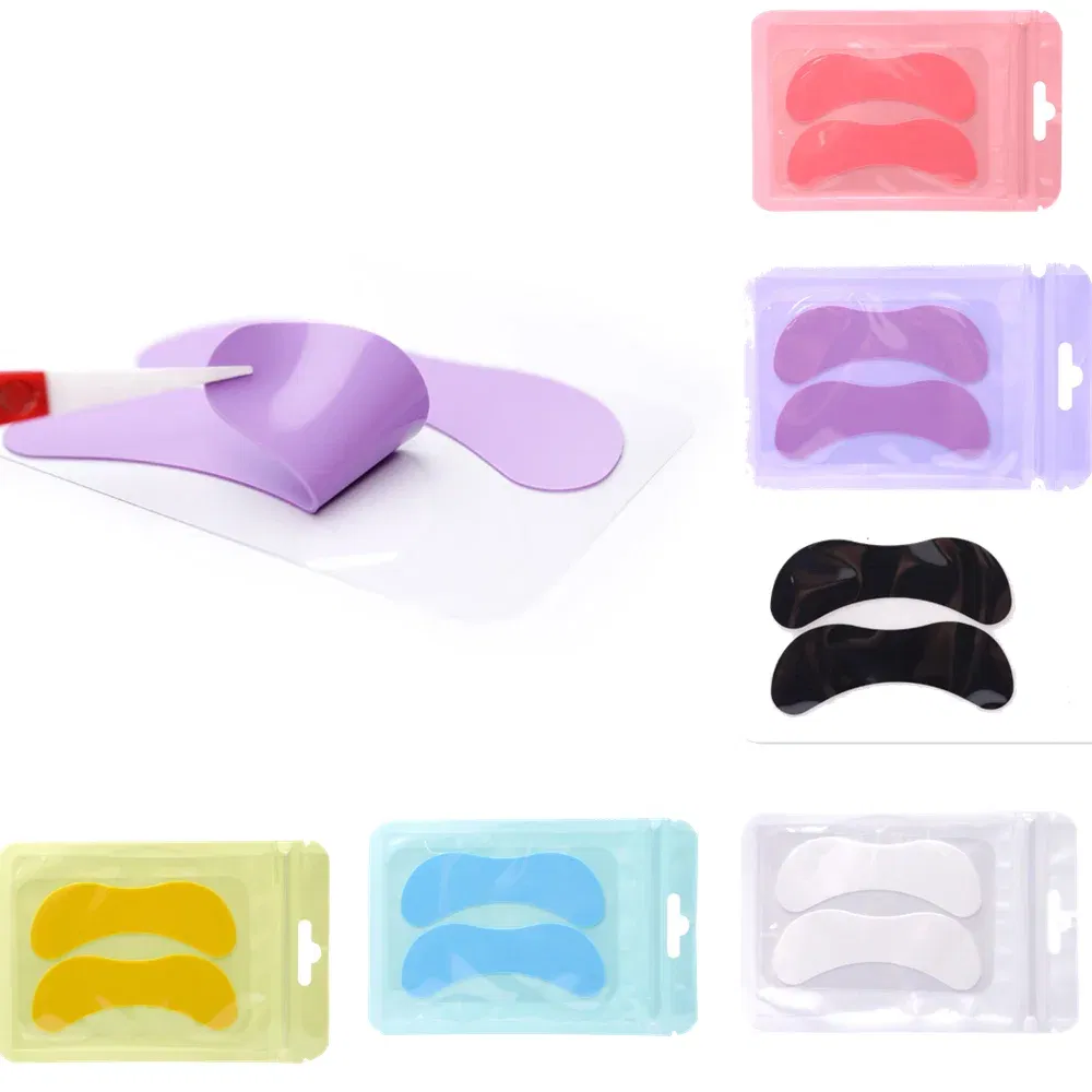 Color: Ivory, Ships From: CHINA - 2Pcs Hot Eyelash Patches Competitor Eyelash Pads Multi-Color Eyelash Patches Silicone Eye Patches Universal Grafted Eyelash Pads
