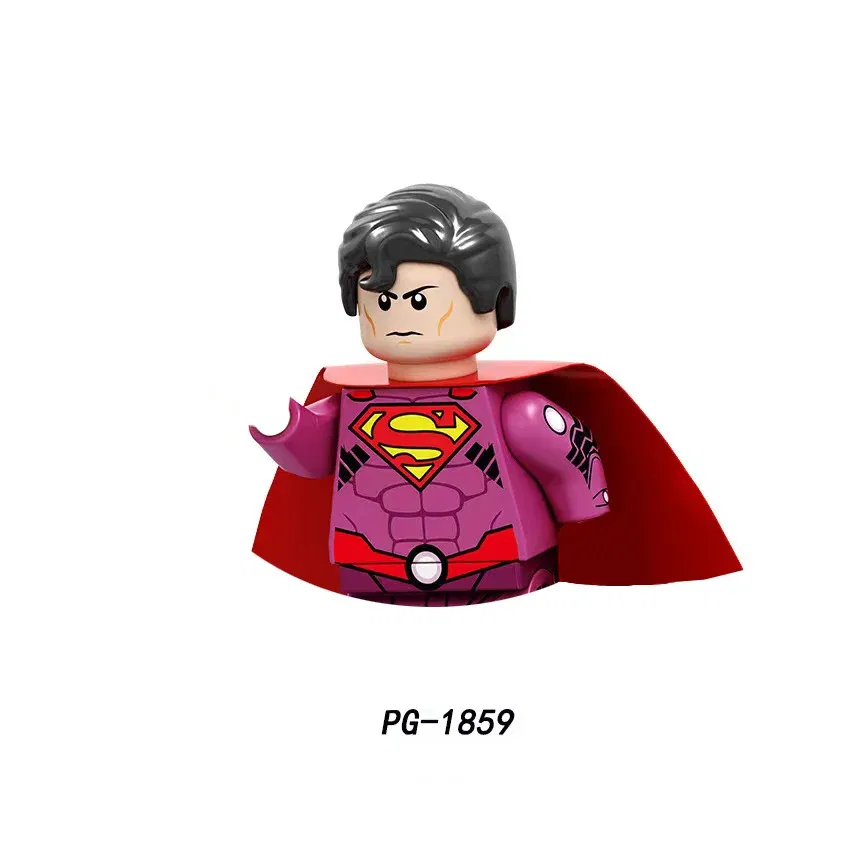 Color: Trans-light Blue - Marvel Blocks Brick Hero Batman Joker Superman Catwoman Mini Figure Building blocks Hot Toy Children's party gift