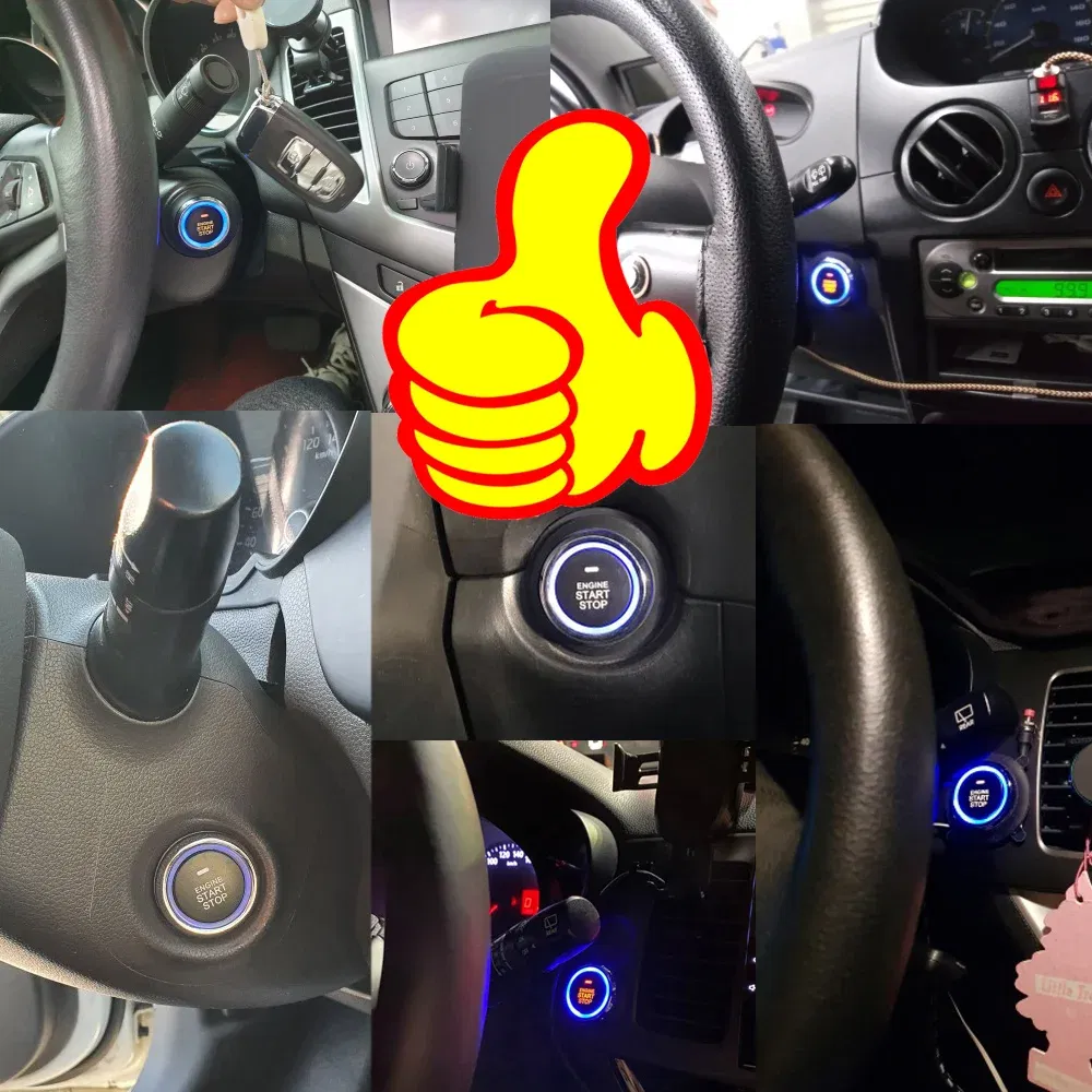 Color: Blue - Car Intelligent Security Protection Universal Auto Start Stop System Remote Control Engine Ignition Kit Keyless Entry Autostart