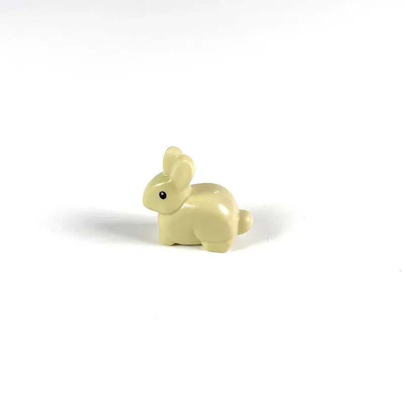Color: Trans-dark Pink - MOC City Animal Building Block Figures Hare Dairy Cow Squirrel Dolphin Pug DIY Farm Street View Accessories Bricks Toys Gifts