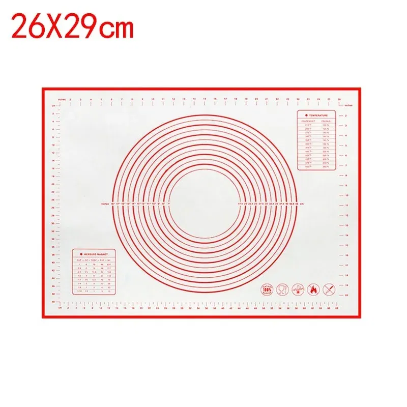 Color: MULTI, Size: L - Large Size Silicone Kneading Pad Non-Stick Surface Rolling Dough Mat With Scale Kitchen Cooking Pastry Sheet Oven Liner Bakeware