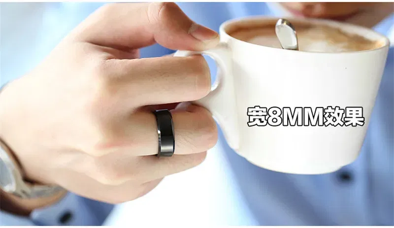 Main Stone Color: Silver, Ring Size: 7 - JUCHAO Classic Ring Men Titanium Black Men Jewelry Wedding Bands Boyfriend Gift Dropshipping