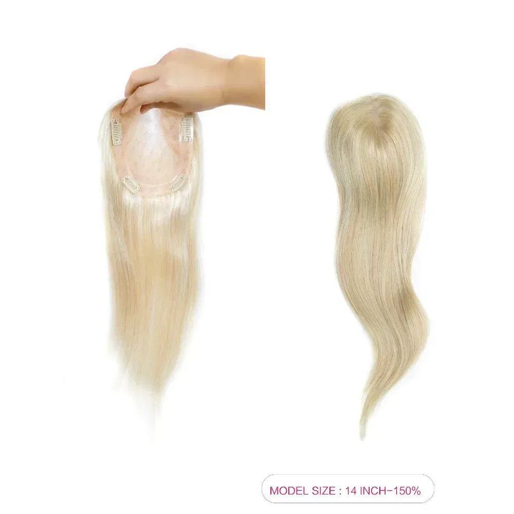 Toupee Color: 1820#, Toupee Size: 4x6, Toupee Design: free, Toupee Density: 120%, Length: 16 inches - 5.5X6inch Mono Base Brazilian Remy Human Hair Topper 12"-18" Double Pu Around Thick Invisible Mono Topper for Women Hairpieces