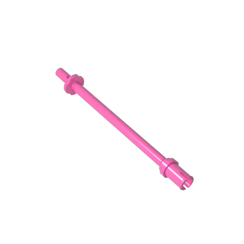 Color: Clear - Gobricks GDS-2019 Bar 8L - Two Stop Rings / One Pin, Technical Figure Ski Pole [Flat End]  compatible with lego 2714