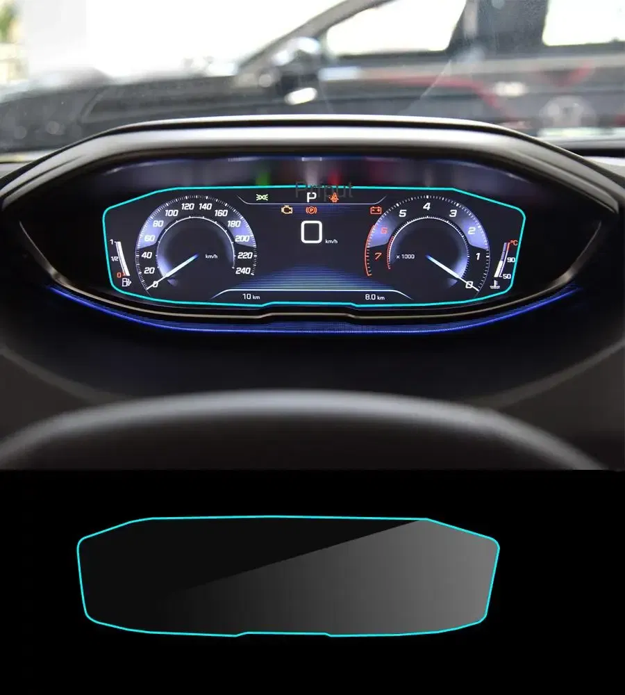 Color Name: Silver - Car Navigtion Tempered Glass LCD Screen Protective Film Sticker Dashboard Guard For Peugeot 3008 5008 2017 2018 2019 2020