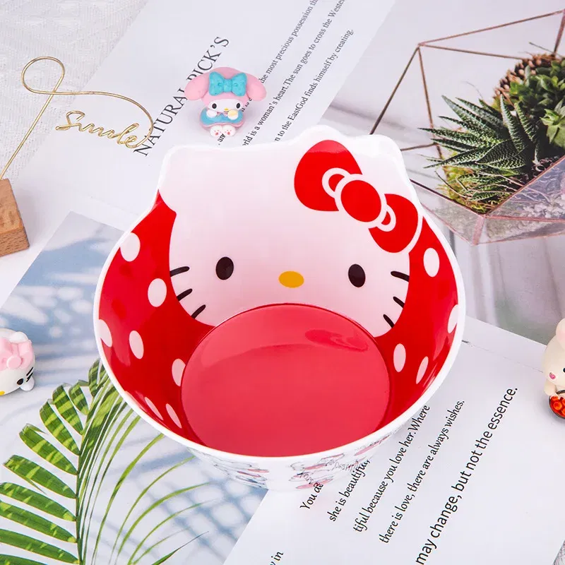 Color: Brown, Ships From: CHINA - New Sanrio Hello Kitty Bowl My Melody Cartoon Children's Tableware Cute Creative Anti-drop Anti-scald Soup Bowl Kid for Gifts