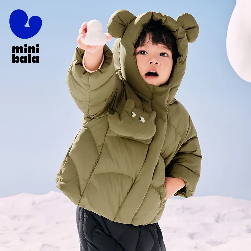 Color: Blue, Ships From: CHINA, Kid Size: 6M - Mini Bala Down Jacket For Boys and Girls 2024 Winter New Style Cute Doll Baby Warm Greatcoat Kids Clothing Toddler Outerwear