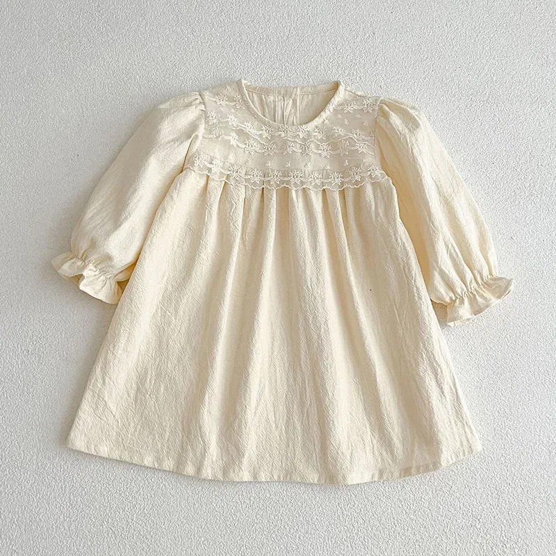 Color: Red, Kid Size: 4 - Spring Autumn Kids Baby Girls Long Sleeve Sweet Lace Princess Dress New Kids Baby Girls Dress Children Clothes Dress