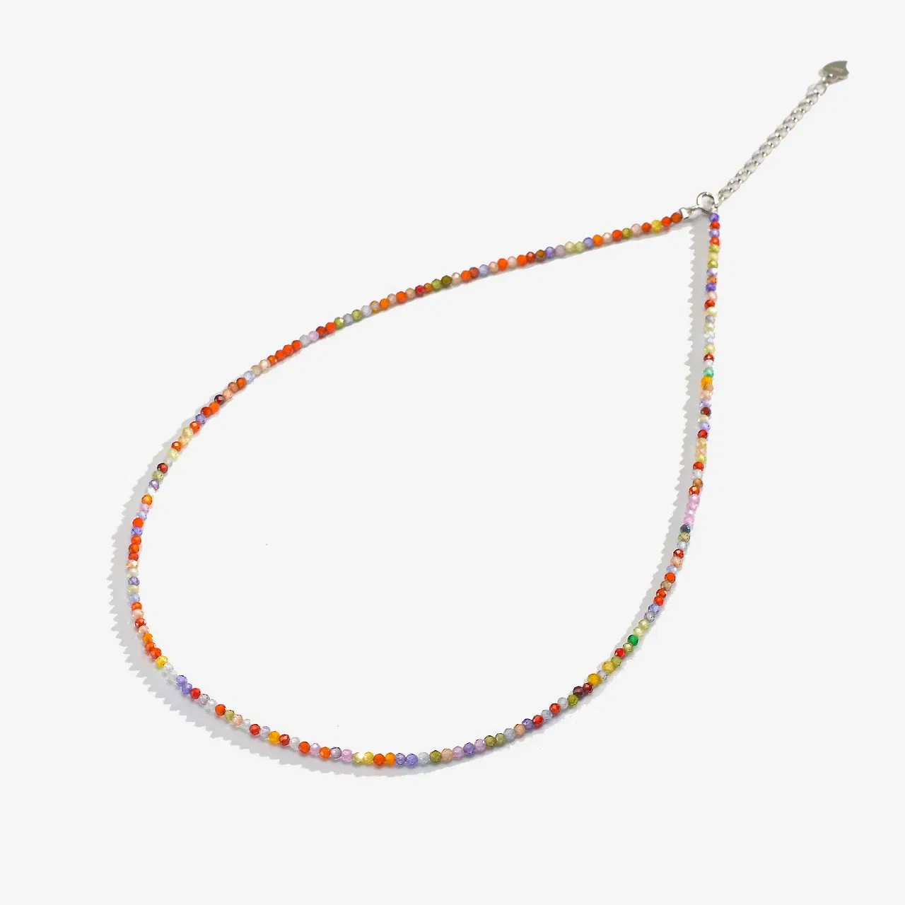 Gem Color: Gold, Length: 60cm - Natural Stone Necklace Spinel/Lapis Lazul/Amazonite/Amethy/Tourmaline/Amethyst  Ketting 2MM Silver 925 Jewelry for Collier Femme