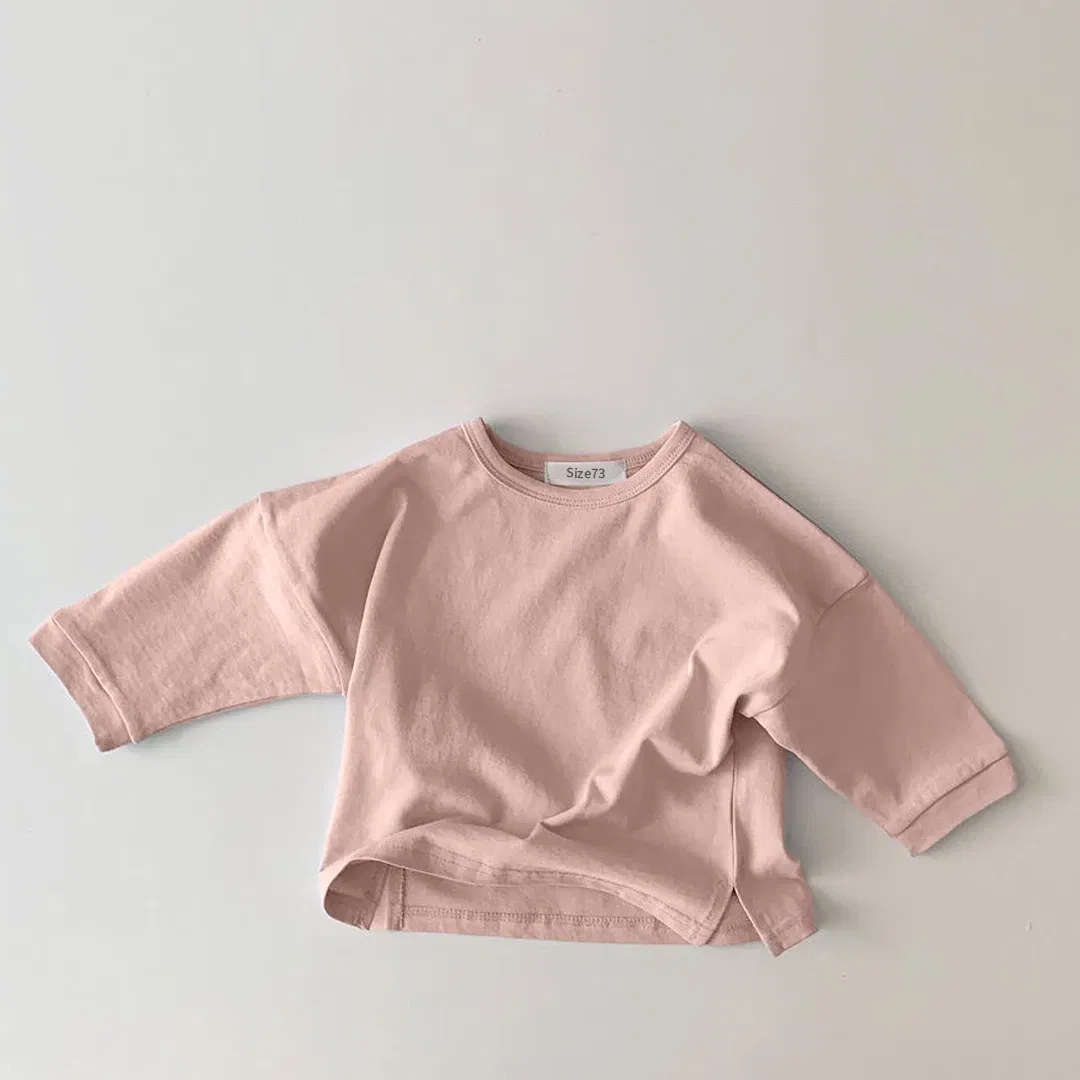 Color: Pink, Kid Size: 12M - Korea Baby Tee 2023 Baby Autumn Clothes Basic Soft Bottoming Shirt Toddler Girl Clothes T-shirts Baby Boys Clothes Tank Tops New