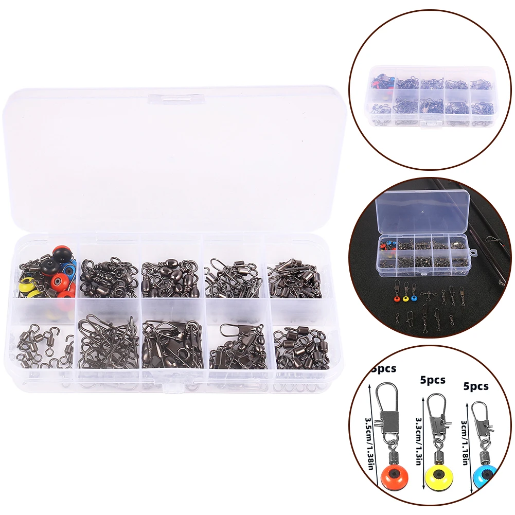 Fishing Swivels Kit Ball Bearing Durability Fishing Line Sinker Slider Freshwater Fishing High Hardness High Hardness