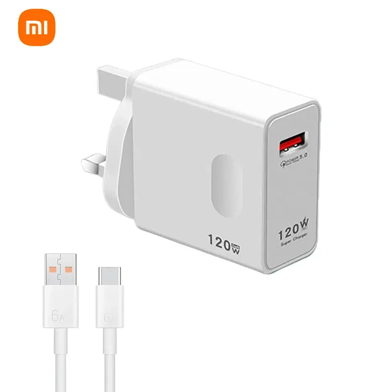 Plug Type: KR - XIAOMI 120W USB Super Fast Charger Type C Phone Quick Charge 5.0 Power Adapter For iPhone iPad Samsung Huawei Oppo Oneplus