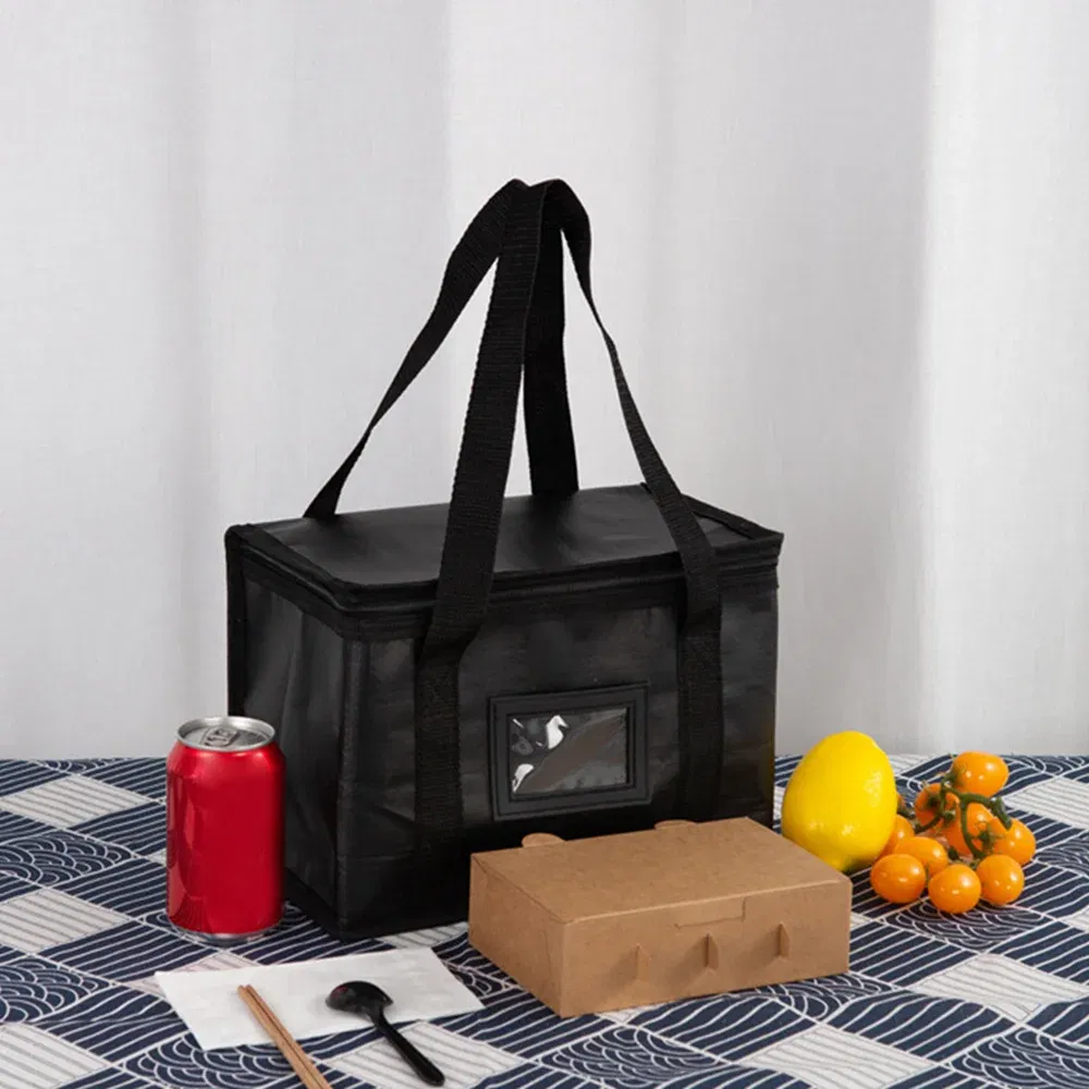 Color: Beige - Insulated Thermal Cooler Bag Drink Storage Large Chilled Bags Cool Lunch Foods Lunch Box Zip Picnic Tin Foil Food panier repas