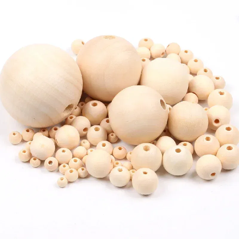 Color: PINE, Wood Diameter: 12-13cm - 2-500Pcs Natural Wooden Beads with Holes 4-30mm Round Spacer Wooden Bead Ball Loose Wood Bead Charm for DIY Handmade Accessories