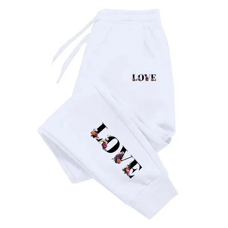 Color: black, Size: M - Womens Tracksuit Trousers New LOVE Letter Print Street Luxury Sweatpants Daily Casual Simplicity Versatile Jogging Sport Pants