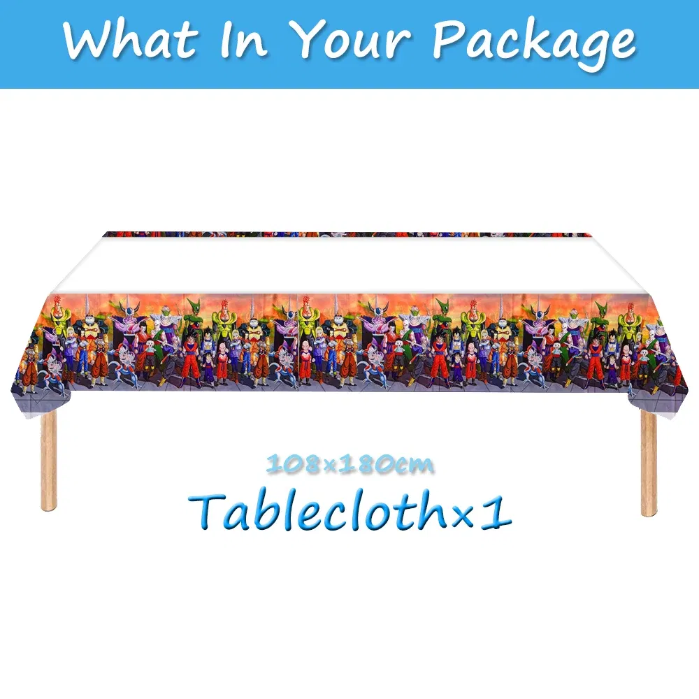 Color: Clear, Ships From: CHINA - Goku Dragon Ball Z Kids Birthday Party Gift Decoration Boy Tableware Party Supplies Plate Cup Tablecloth Foil Balloon CakeTopper