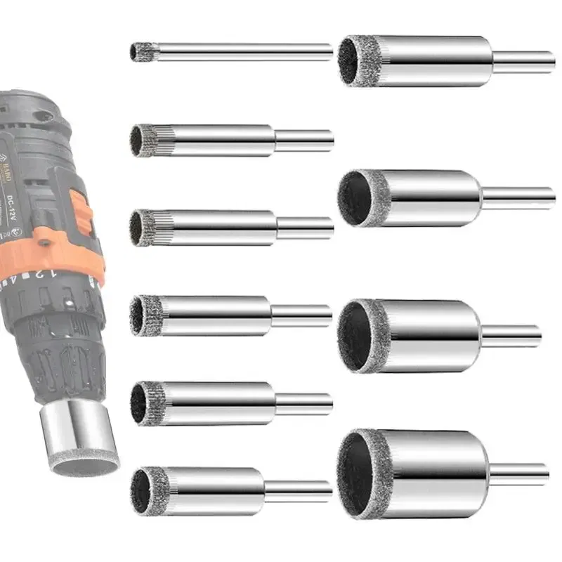 Ships From: CHINA, Color: Red - Diamond Hole Saw 10 Pieces Durable Grinder Hole Saw Diamond Drill Bit Hole Opener Hole Drill For Ceramic Glass And Tile