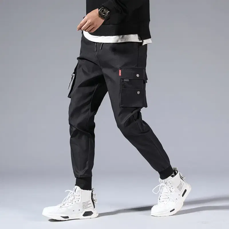 Color: black, Size: M - New Men Cargo Tactical Pants Work Combat Multi-pockets Casual Training Trousers Overalls Clothing Joggers Hiking Mens Cargo Pant