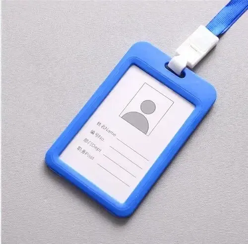 Color: Denmark Oak - Unisex Colorful Employee Id Case with Lanyard Double Side Id Credit Card Holder Access Bus Card Case Badge Holder Card Sleeve