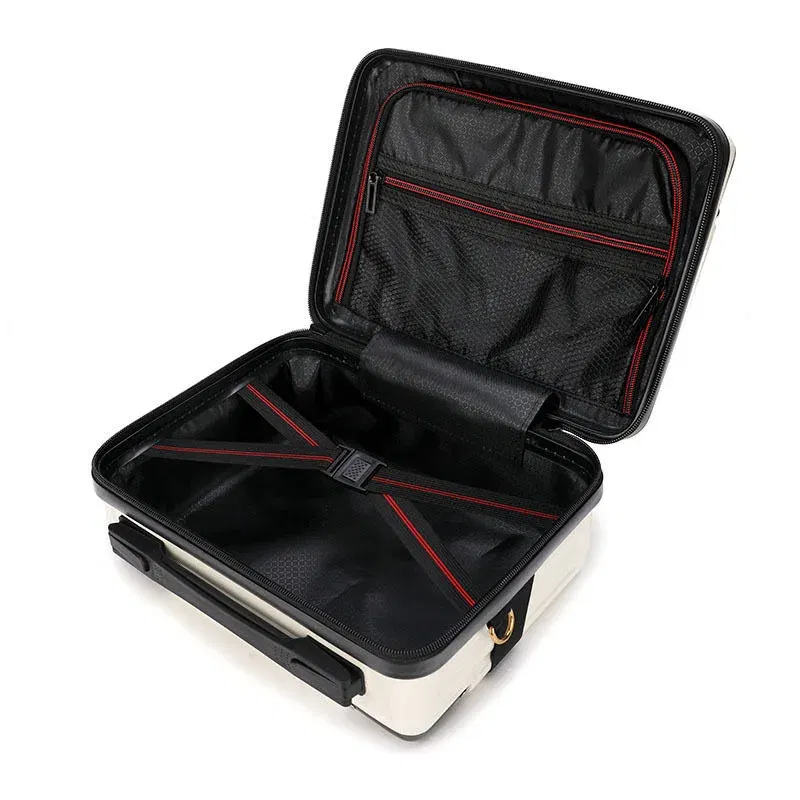 Color: Pink - Mini Luggage Travel Bag Handbag Shoulder Bag Fashion Makeup Case 14 Inch Backpack Multifunctional Portable PC Bags Hand Bags