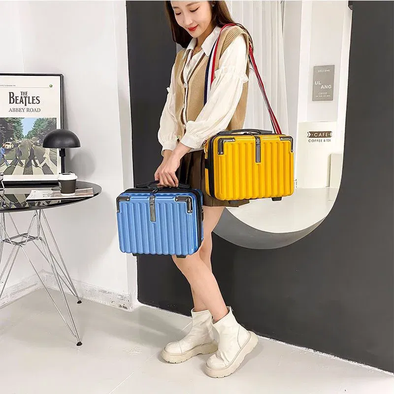 Color: Pink - Mini Luggage Travel Bag Handbag Shoulder Bag Fashion Makeup Case 14 Inch Backpack Multifunctional Portable PC Bags Hand Bags