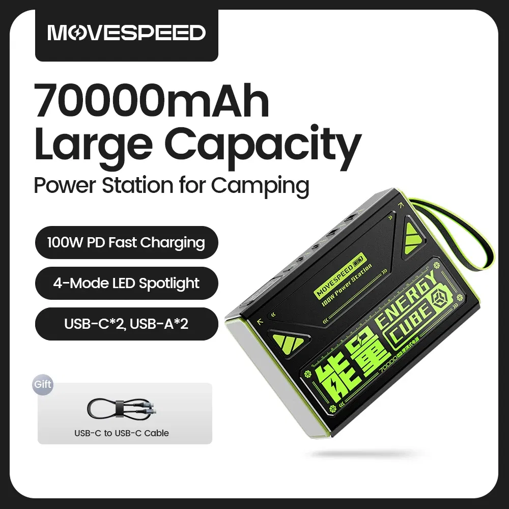 Battery Capacity: 50001mAh-100000mAh, Color: WHITE, Ships From: CHINA - New Z70Pro Large Capacity Power Bank 100W Fast Charge External Battery w/ Flashlight Powerbank for Laptop Outdoor Camping