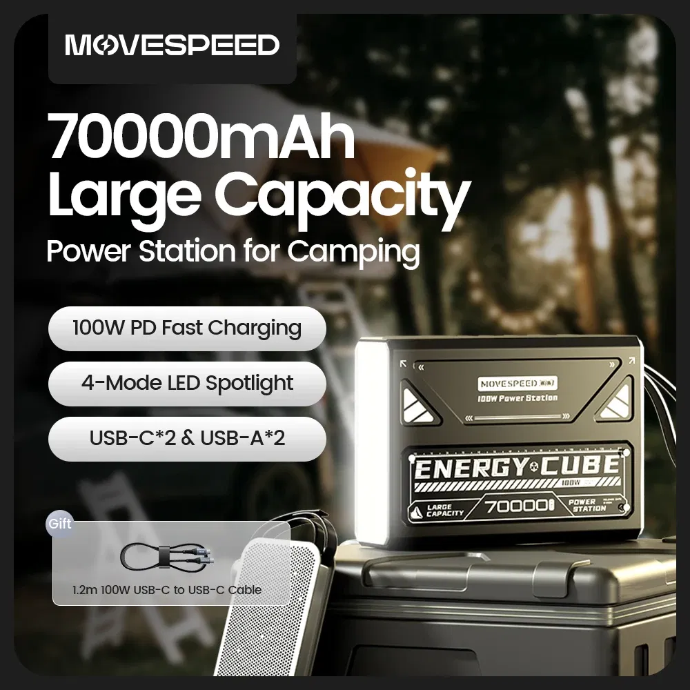 Battery Capacity: 50001mAh-100000mAh, Color: WHITE, Ships From: CHINA - New Z70Pro Large Capacity Power Bank 100W Fast Charge External Battery w/ Flashlight Powerbank for Laptop Outdoor Camping