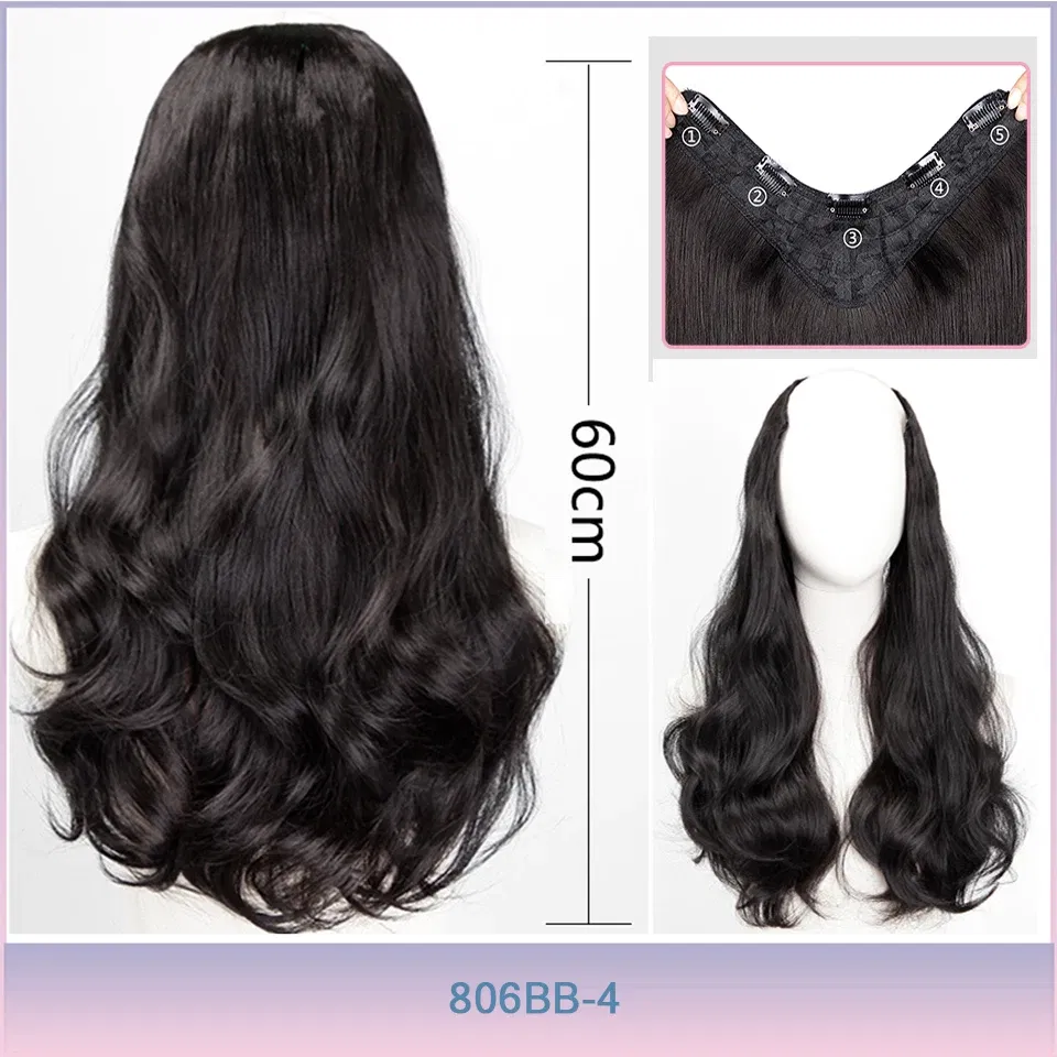 Color: Natural Color - AOSI Part Synthetic Clip In Hair Extension Long Thick Curly Natural Blonde Flase Hair Hairpieces For Women Heat Resistant